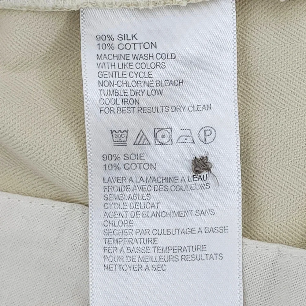 Tommy Bahama Silk Cotton Blend Pleated Herringbone Shorts Mens 38 Cream Y2K
